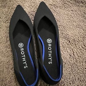 Rothys The Point Black Flats Size 8